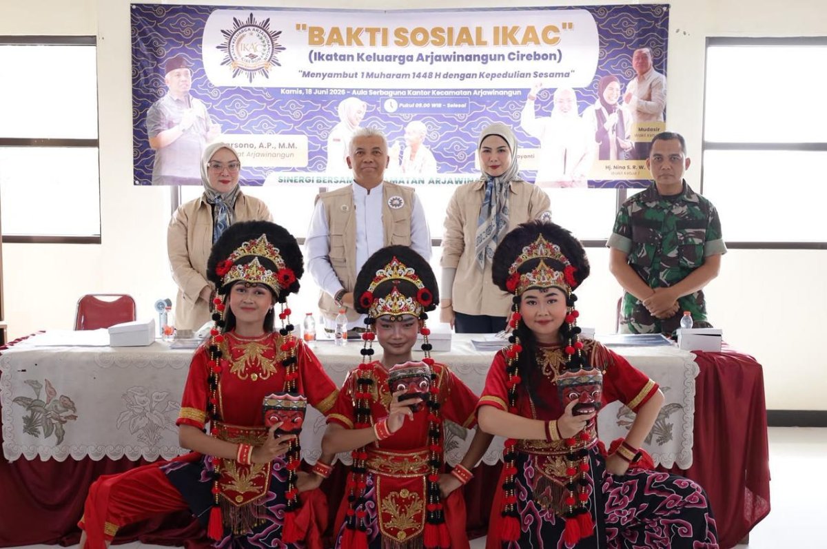 Lestarikan Seni Lokal, Penampilan Tari Topeng Kelana SMPN 1 Arjawinangun Pukau Hadirin di Bakti Sosial IKAC